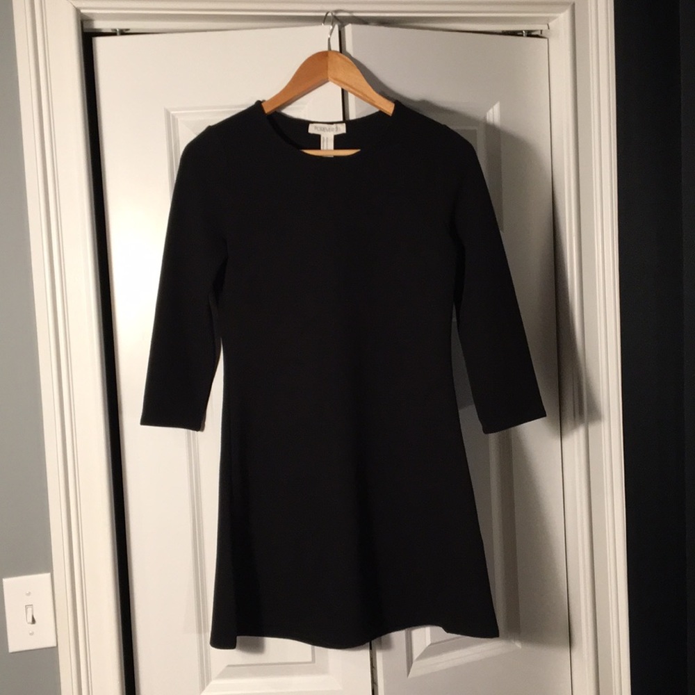 Black Long Sleeve Fitted Dress